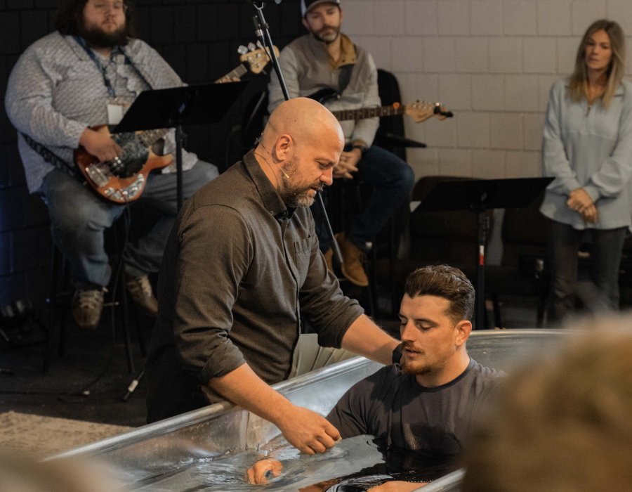 Baptism service at Shepherd Church in Hobart, Indiana